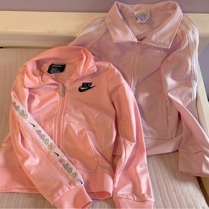 Pink toddler girl Nike & Adidas zip ups